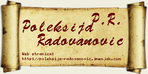 Poleksija Radovanović vizit kartica